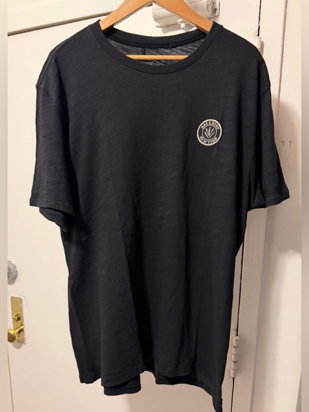 Abercrombie & Fitch Black Short-Sleeve Crew Tee with Chest Patch